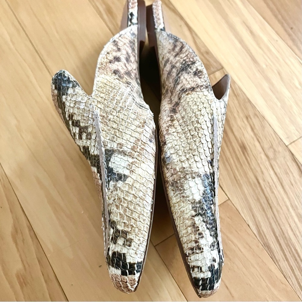 Madewell Frances Skimmer Flat Mules in Neutral Leather Snake Print - Picture 5 of 8